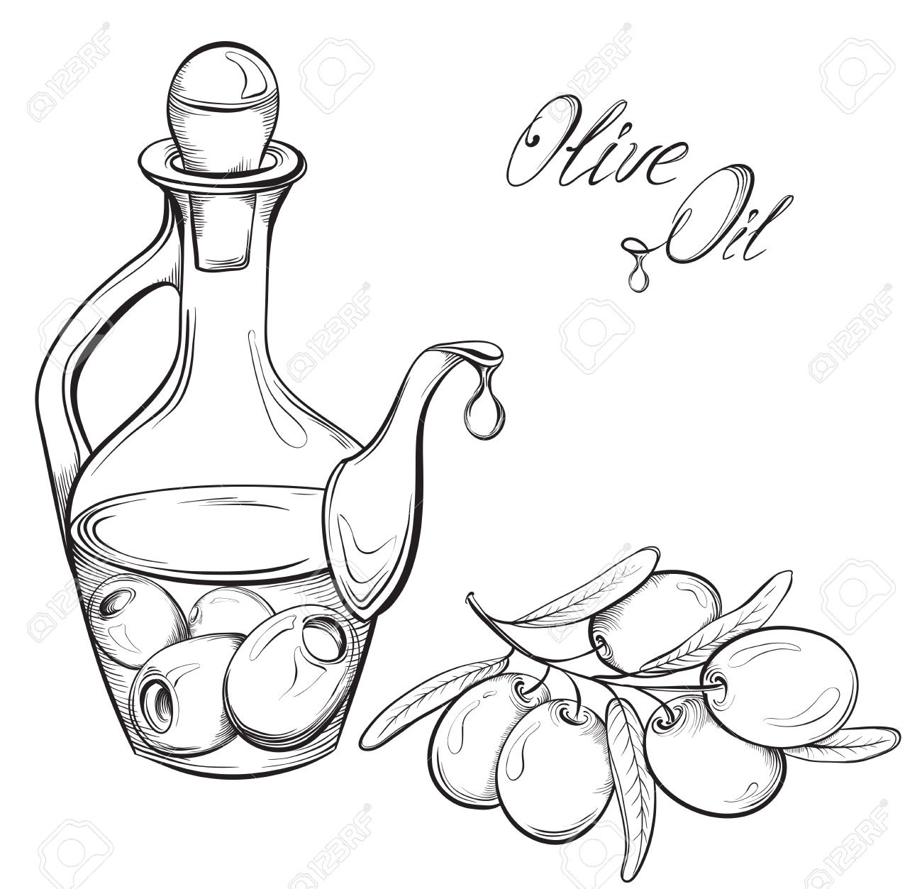 1300x1253 Olive Oil Clipart Fancy - Olive Oil Sketch
