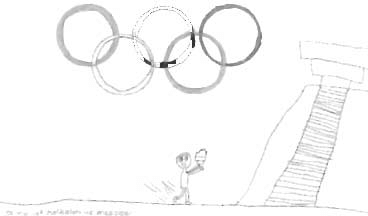 368x216 Drawn By An 11 Year Old Boy (Olympic Rings And Olympic Flame - Olympic Rings Sketch