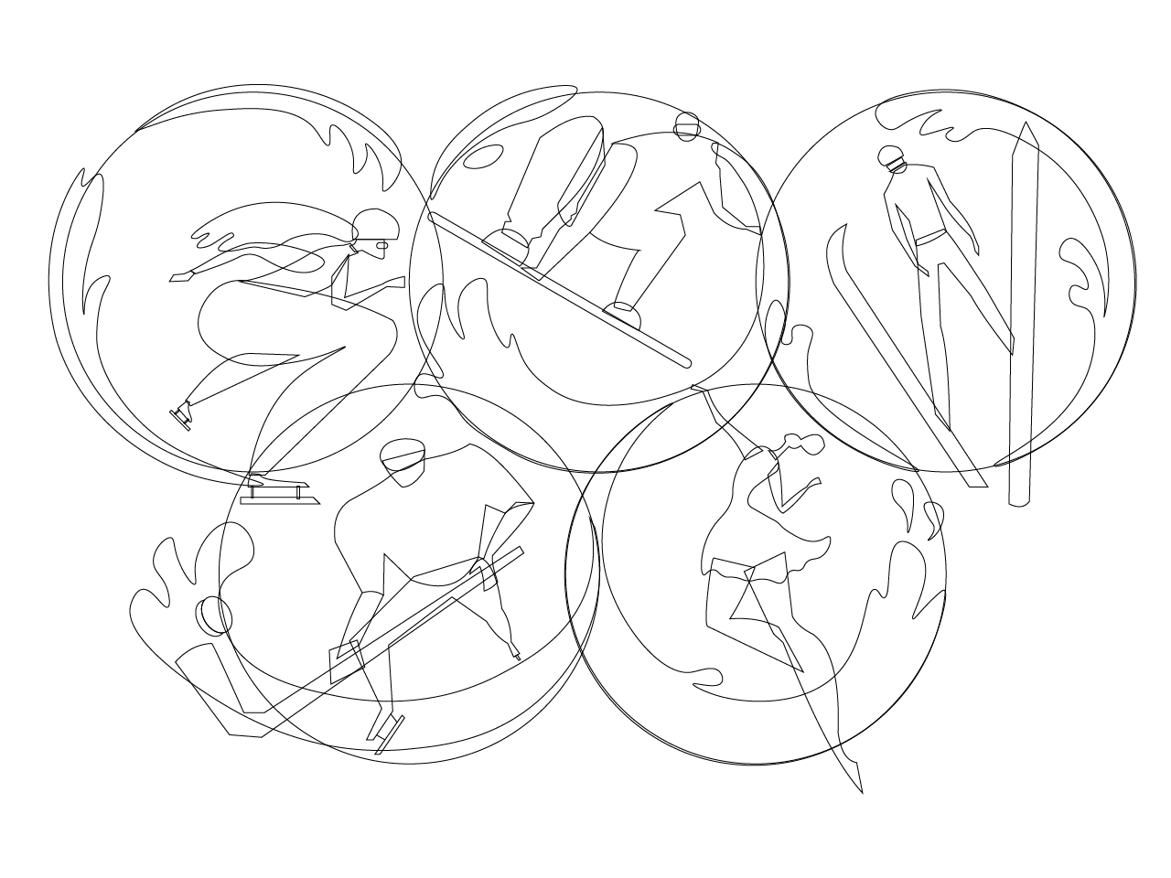 1280x960 Case Study Winter Olympics Illustration. Step By Step Process - Olympic Rings Sketch