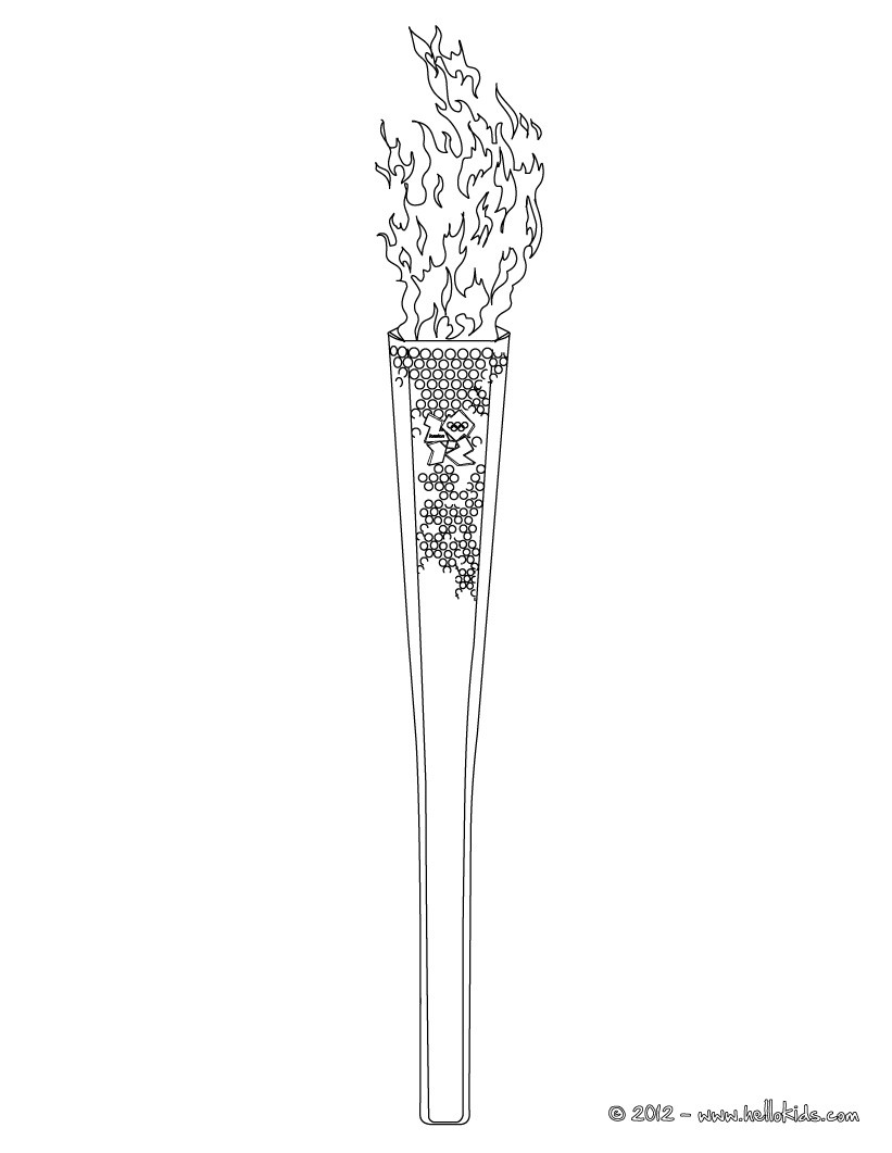 821x1061 London Olympic Torch Coloring Pages - Olympic Torch Sketch