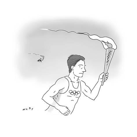 473x474 Mosquito Olympic Torch Carrier - Olympic Torch Sketch