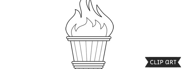 610x229 Olympic Torch Template Clipart - Olympic Torch Sketch