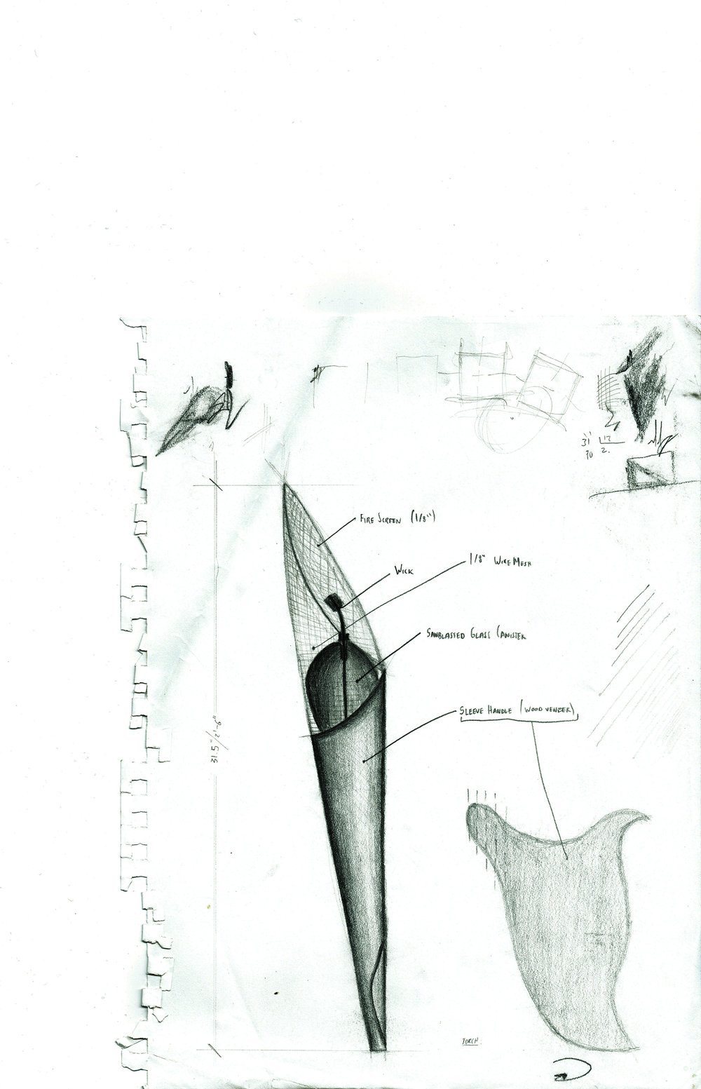 1000x1553 Olympic Torch Sacro Magno - Olympic Torch Sketch