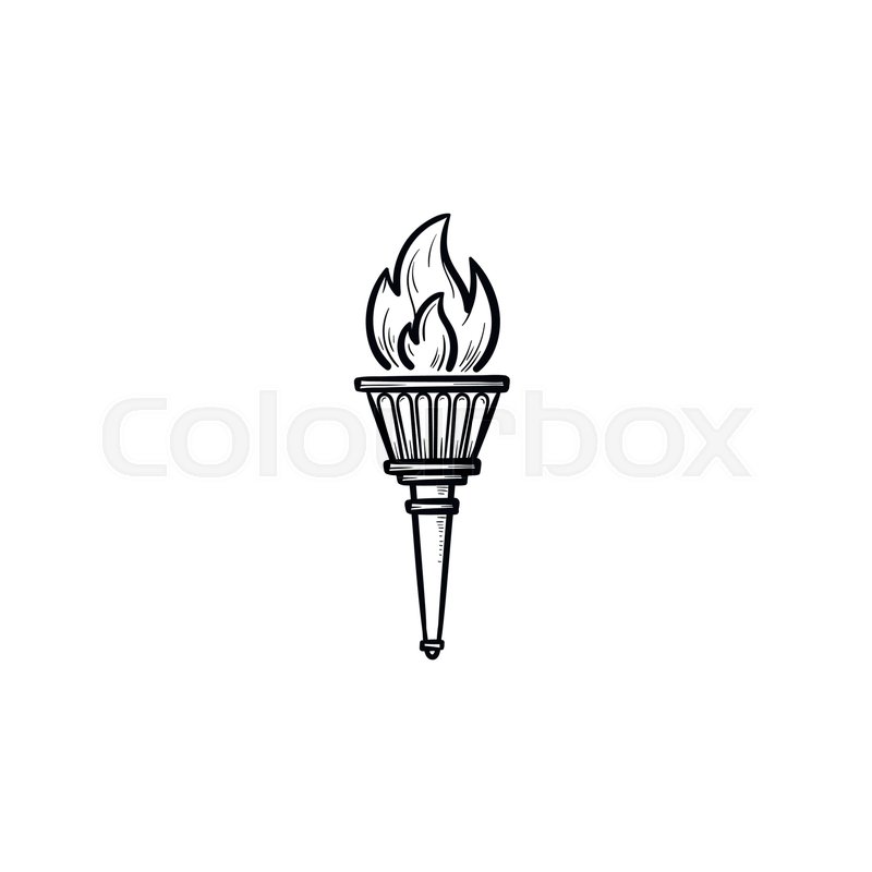 800x800 Olympic Torch Hand Drawn Outline Doodle Icon. Olympic Games - Olympic Torch Sketch