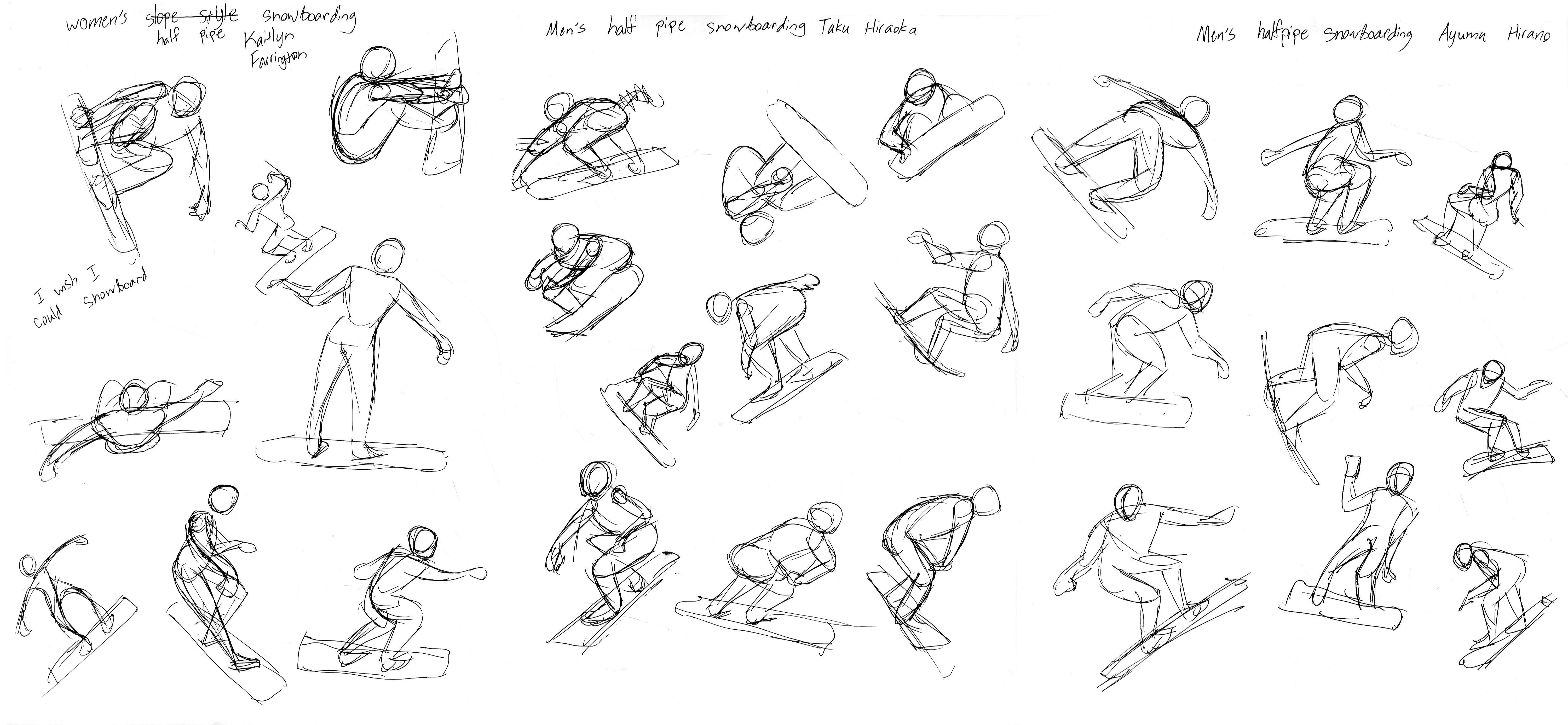 6000x2774 More Gesture Sketches Iv The Art And Animation Blog Of Kaitlyn Fuchs - Olympics Sketch