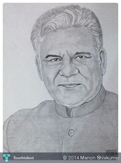 401x540 Pencil Sketch Of Bollywood Actor Shri Om Puri Touchtalent - Om Sketch