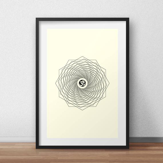 570x570 Om Screen Print Art Om Symbol Graphic Design Screenprint Etsy - Om Symbol Sketch