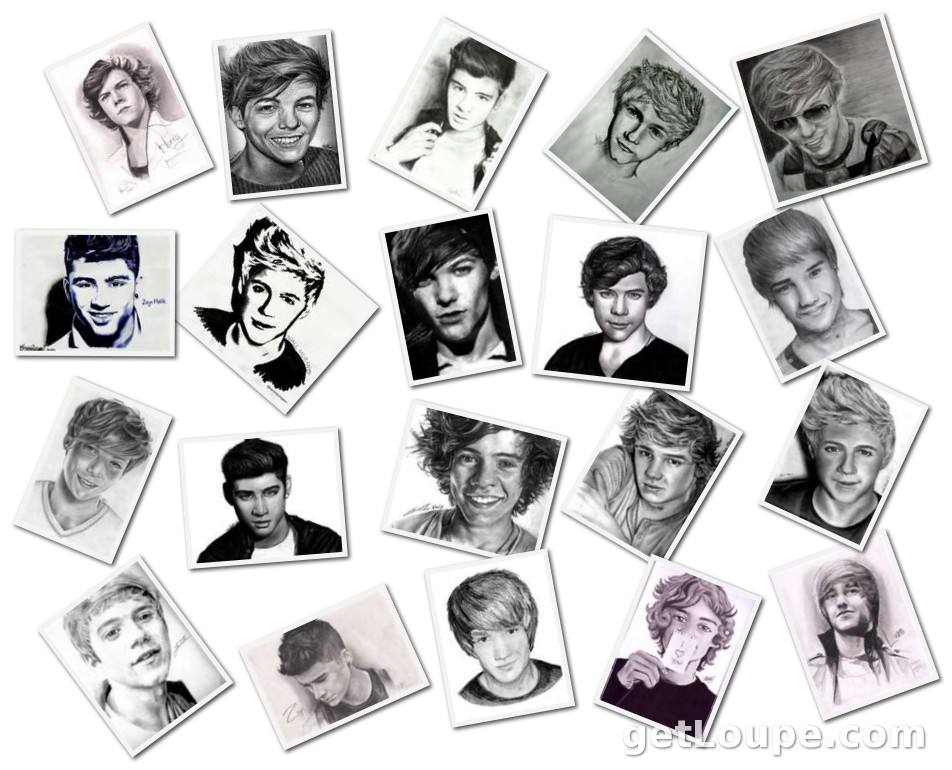 952x770 One Direction Sketch Loupe Collage Loupe - One Direction Sketch