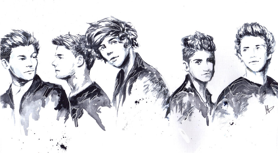 900x495 One Direction By Dariemkova - One Direction Sketch