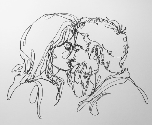 500x412 Single Line Drawing Shared By Maru On We Heart It - One Line Sketch