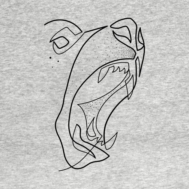 630x630 Bear Drawing In One Line - One Line Sketch