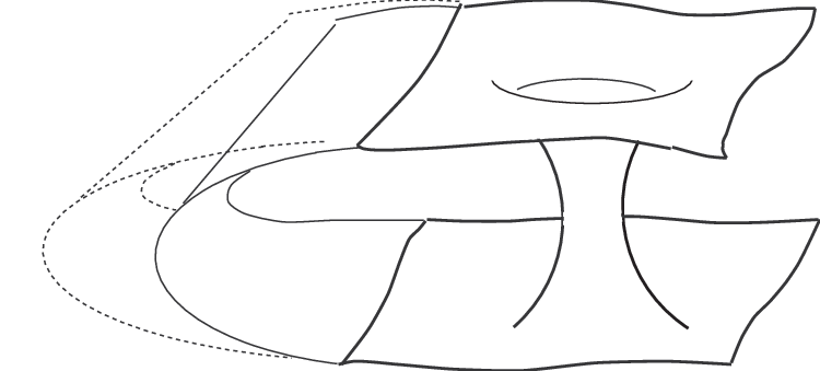 750x339 The Sketch Of A Wormhole With The Mouths In Motion. One Dimension - One Motion Sketch