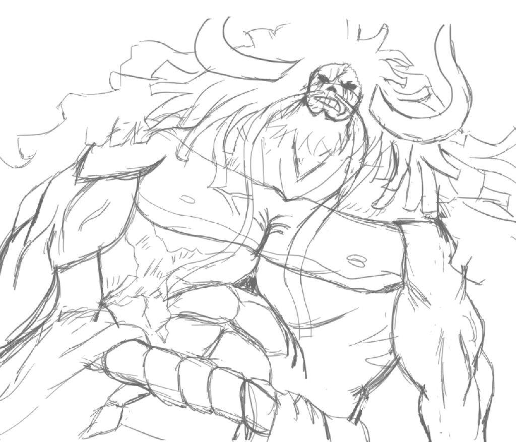 1024x877 Sketch Of Kaido One Piece Amino - One Piece Sketch
