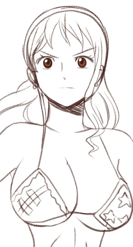 448x830 How To Draw Nami One Piece (Sketch) - One Piece Sketch