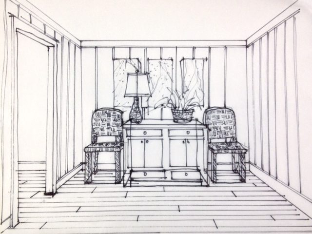 640x480 Interior Sketch One Point Perspective Stephanie Sipp - One Point Perspective Room Sketch
