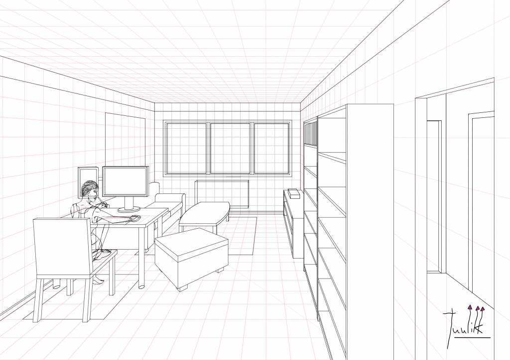 One Point Perspective Room Sketch At Paintingvalley Com Explore