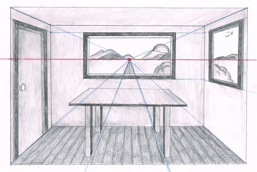 879x590 One Point Perspective - One Point Perspective Sketches