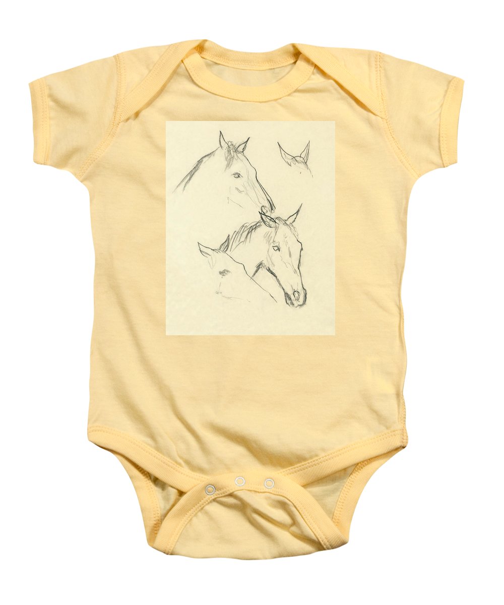 1000x1200 Sketch Of A Horse Head Onesie For Sale By Carl Oscar August Erickson - Onesie Sketch