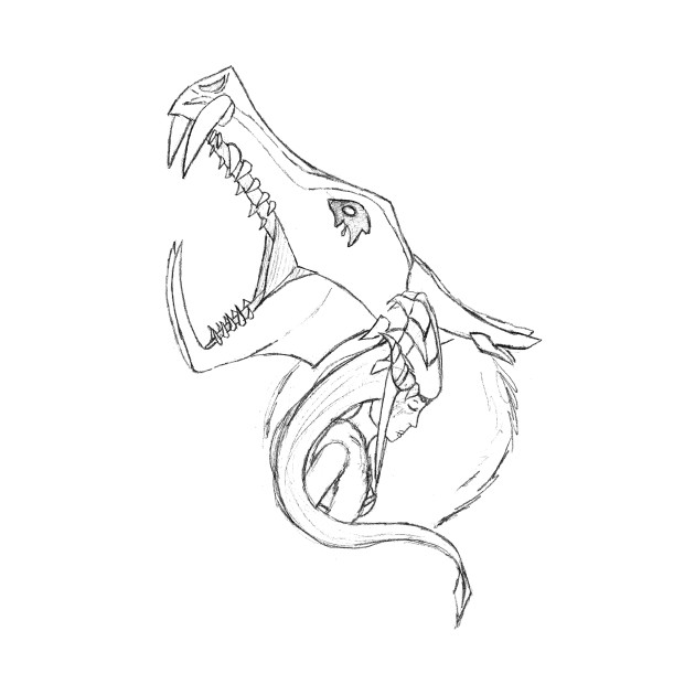 630x630 The Half Dragon - Onesie Sketch