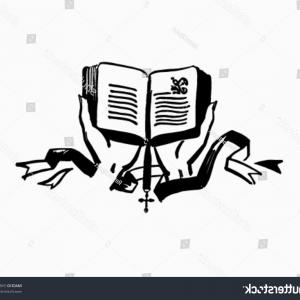 300x300 Hands Holding Open Bible Retro Clip Lazttweet - Open Bible Sketch