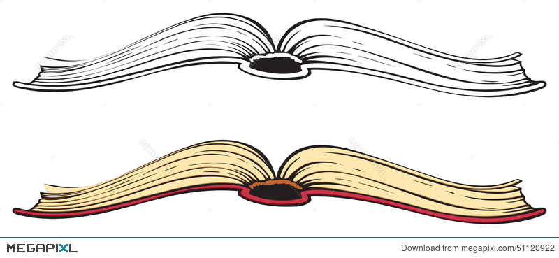 800x369 Open Book. Vector Sketch Illustration 51120922 - Open Book Sketch