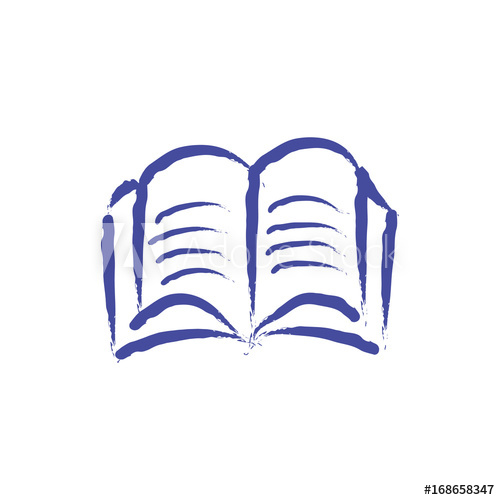 500x500 Open Book Vector Sketch Icon Isolated On Background. Hand Drawn - Open Book Sketch