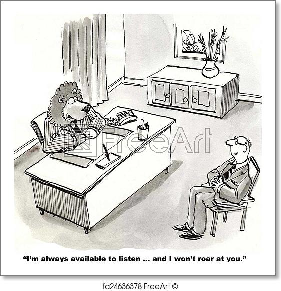 561x581 Free Art Print Of Open Door Policy. Cartoon Of Lion Business - Open Door Sketch