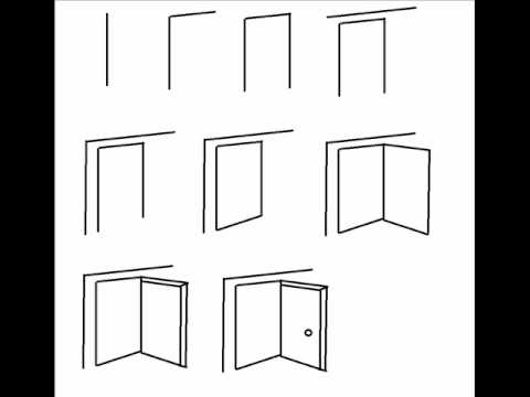 480x360 How To Draw An Open Door Step By Step Drawing Tutorial - Open Door Sketch
