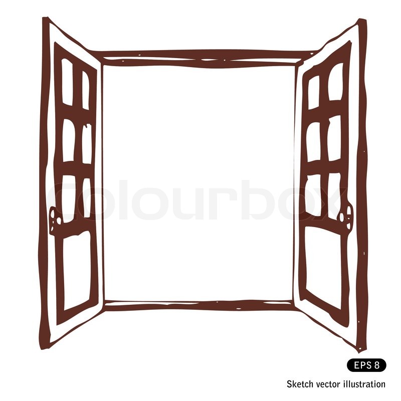 800x800 Open Door Clipart Black And White Collection - Open Door Sketch