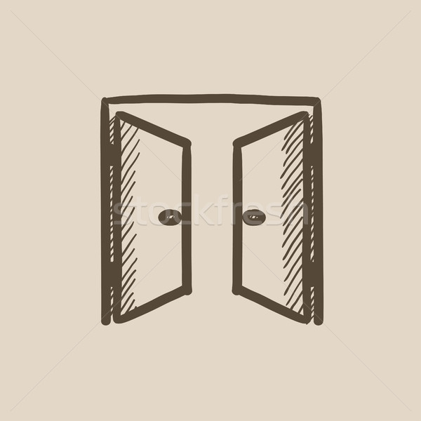 600x600 Open Doors Sketch Icon. Vector Illustration Andrei Krauchuk - Open Door Sketch