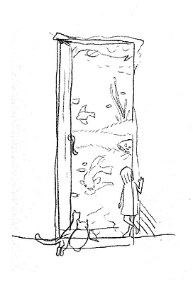 272x400 Sketchy Characters At The Threshold - Open Door Sketch