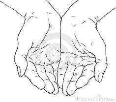 236x209 How To Draw Open Cupped Hands - Open Hand Sketch