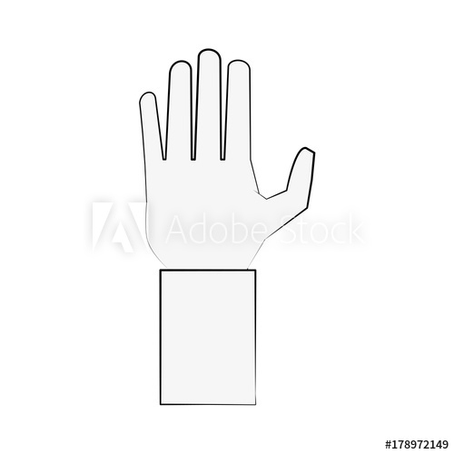500x500 Open Hand Icon Image Vector Illustration Design Black Sketch Line - Open Hand Sketch