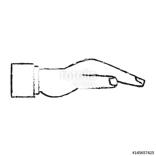 500x500 Open Hand Sideview Icon Image Vector Illustration Design Black - Open Hand Sketch