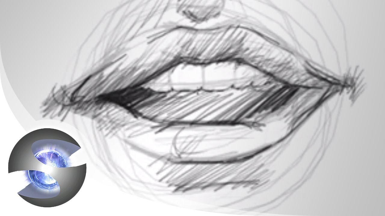 1280x720 How To Draw Mouths - Open Mouth Sketch