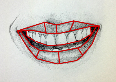 400x283 How To Draw A Mouth - Open Mouth Sketch