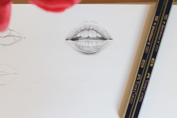 600x399 How To Draw The Mouth 2 Step By Step Tutorials! - Open Mouth Sketch