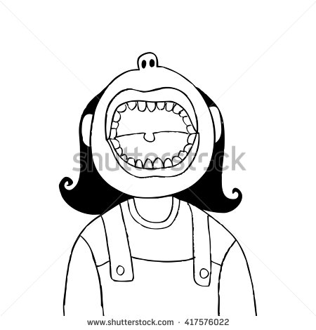 450x470 Opened Mouth Clip Free Upward - Open Mouth Sketch
