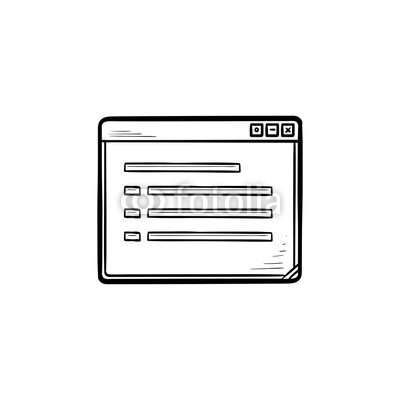 400x400 Open Window With Document Hand Drawn Outline Doodle Icon. Internet - Open Window Sketch