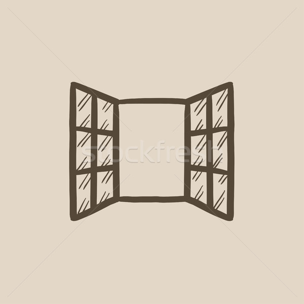 600x600 Open Windows Sketch Icon. Vector Illustration Andrei Krauchuk - Open Window Sketch