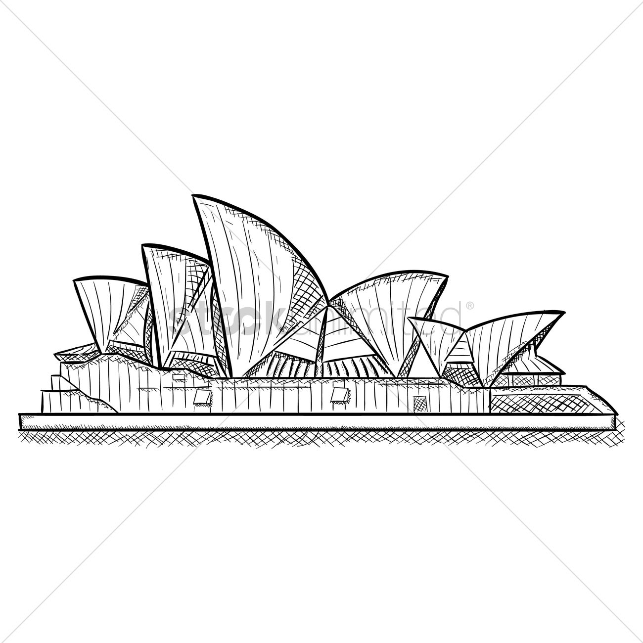 1300x1300 Sydney Opera House Vector Image - Opera Sketch