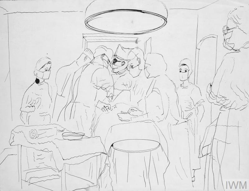 800x612 Sketch Of A Operation In Progress Imperial War Museums - Operation Sketch