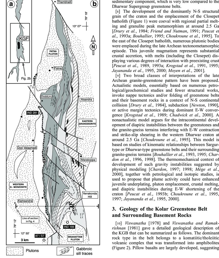 850x1000 Opposite) (A) Sketch Map Of The Kolar Greenstone Belt Showing The - Opposite Of Sketch