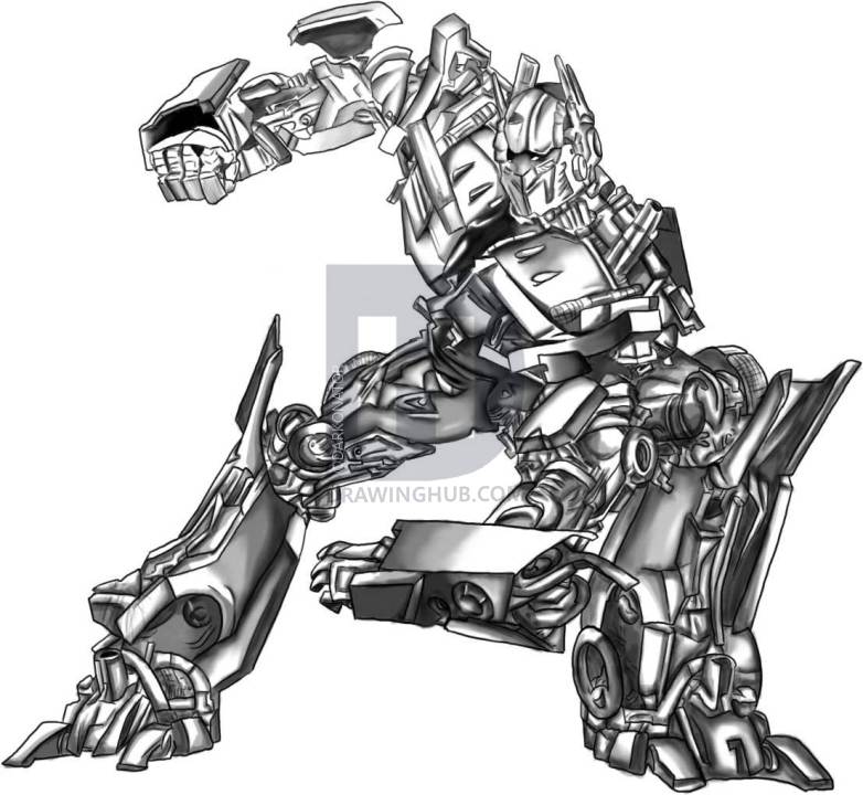 782x720 How To Draw Optimus Prime From Transformers, Step By Step, Drawing - Optimus Prime Sketch