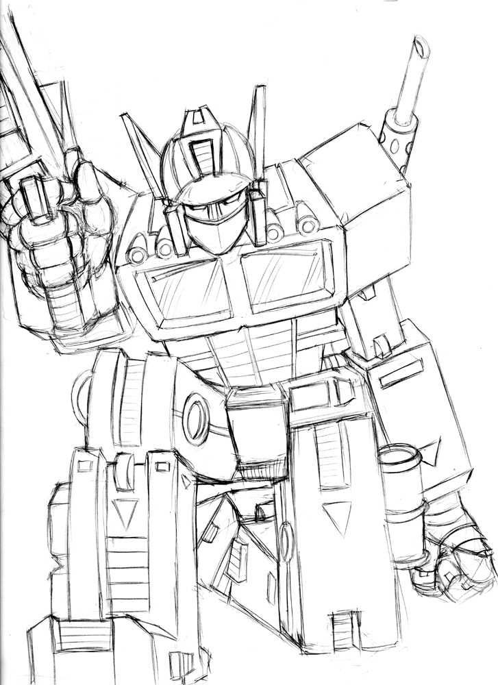 727x1000 Optimus Prime Sketch One Of My Cleaner Sketches This - Optimus Prime Sketch