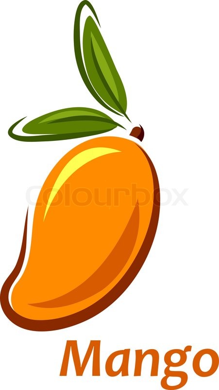 451x800 Fresh Cartoon Mango Fruit Sketch Isolated On White Background - Orange Sketch