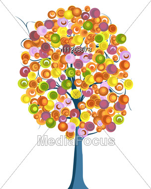 304x380 Stock Photo Artistic Drawing Sketch Tree Vivid Colors - Orange Tree Sketch