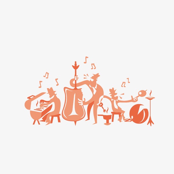 600x600 Music,orchestra,sketch,orange,decorative Pattern, Music Vector - Orchestra Sketch