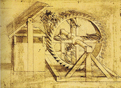 400x292 Machine Gun By Leonardo Da Vinci - Organ Sketch