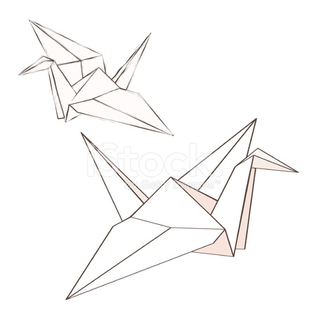 440x440 Origami Crane Stock Vector - Origami Sketch